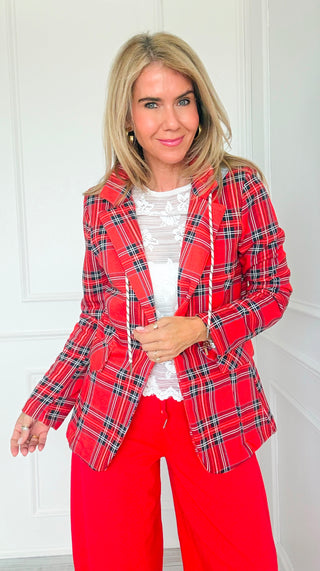 Tartan Caroline Italian Hoodie Blazer