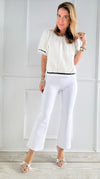 Snowfall Slim-Fit Pants-Off White-170 Bottoms-Beverly Rose-Coastal Bloom Boutique, find the trendiest versions of the popular styles and looks Located in Indialantic, FL