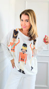 Jolly Nutcracker Italian St Tropez Knit- White-140 Sweaters-Italianissimo-Coastal Bloom Boutique, find the trendiest versions of the popular styles and looks Located in Indialantic, FL