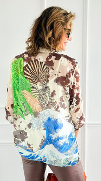 Jungle Muse Sheer Italian Top-110 short Sleeve Top-SUNNY HOLIDAYS-Coastal Bloom Boutique, find the trendiest versions of the popular styles and looks Located in Indialantic, FL