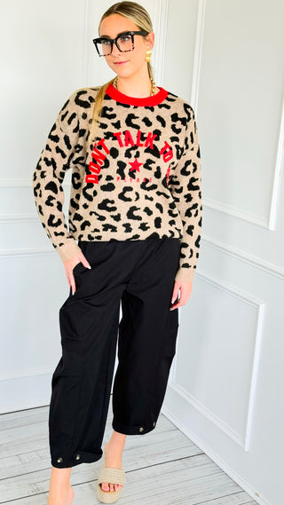 Don't Talk To Me Leopard Sweater