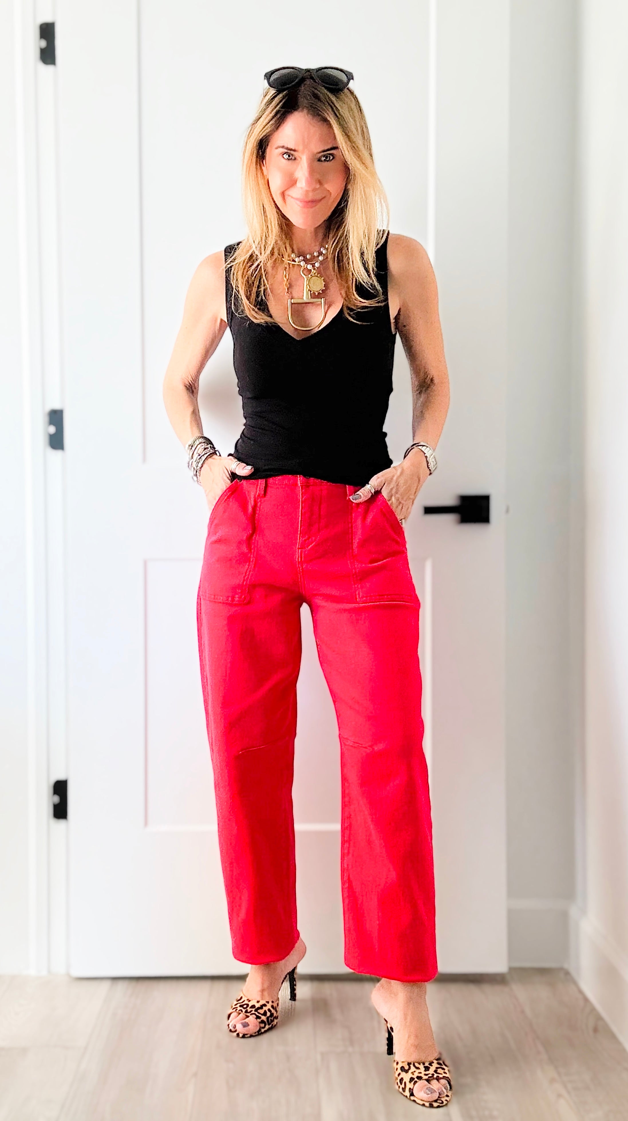 Soho Pop Barrel Pants-170 Bottoms-Risen-Coastal Bloom Boutique, find the trendiest versions of the popular styles and looks Located in Indialantic, FL