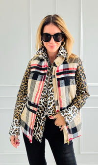 Rosey Plaid Flannel Vest-160 Jackets-Dizzy Lizzie-Coastal Bloom Boutique, find the trendiest versions of the popular styles and looks Located in Indialantic, FL