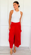 Lounge Nomad Italian Pant- Red-100 Pants-CLEAR S/ SENORITA C-Coastal Bloom Boutique, find the trendiest versions of the popular styles and looks Located in Indialantic, FL