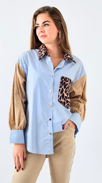 Wild Stripes Button-Up Top-130 Long Sleeve Tops-Itoo-Coastal Bloom Boutique, find the trendiest versions of the popular styles and looks Located in Indialantic, FL