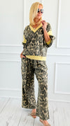 Leopard Stripe Wide Leg Pant Set-210 Loungewear/Sets-J.NNA-Coastal Bloom Boutique, find the trendiest versions of the popular styles and looks Located in Indialantic, FL
