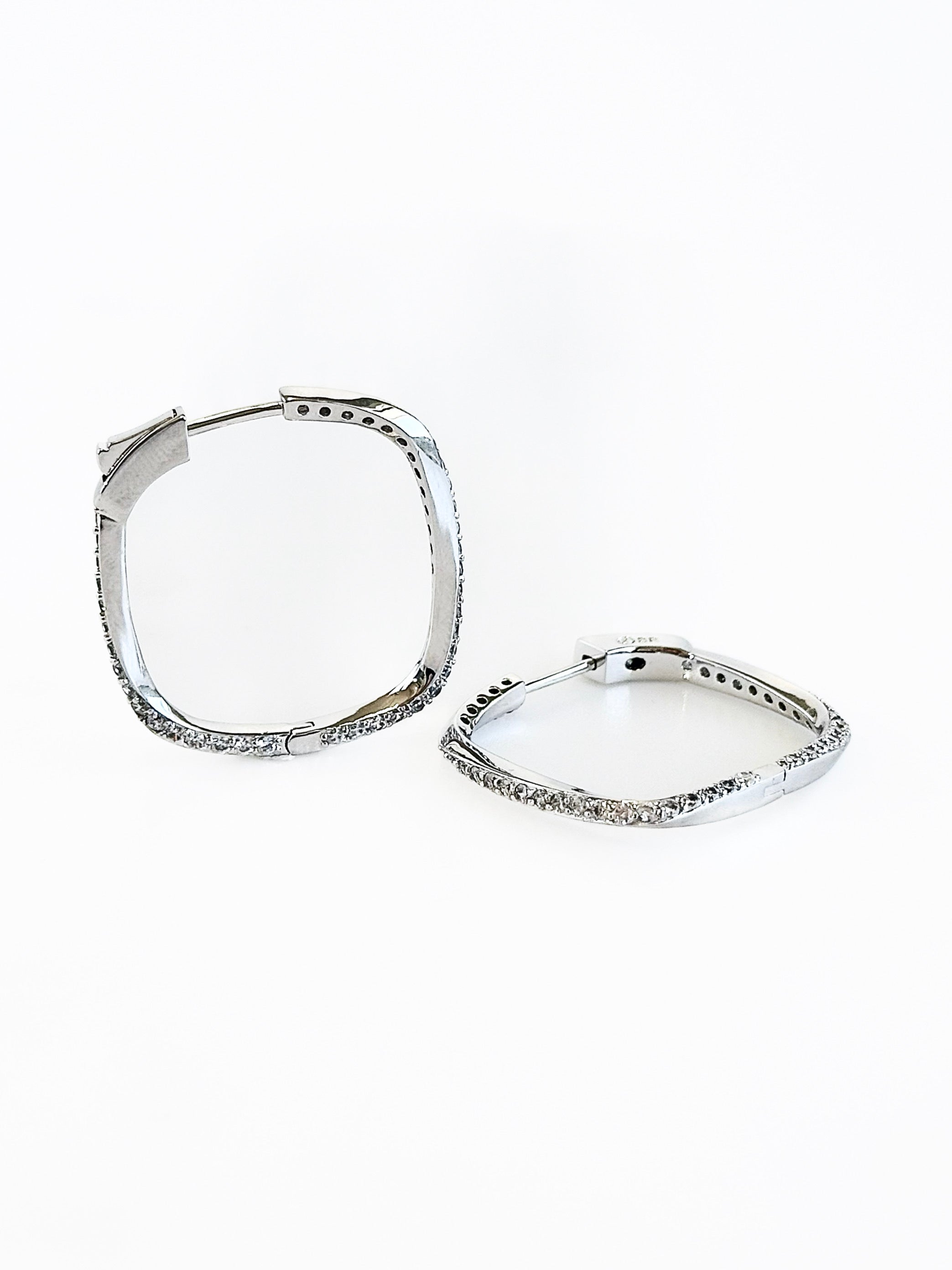 CZ Square Hoops Earring-230 Jewelry-NYC-Coastal Bloom Boutique, find the trendiest versions of the popular styles and looks Located in Indialantic, FL