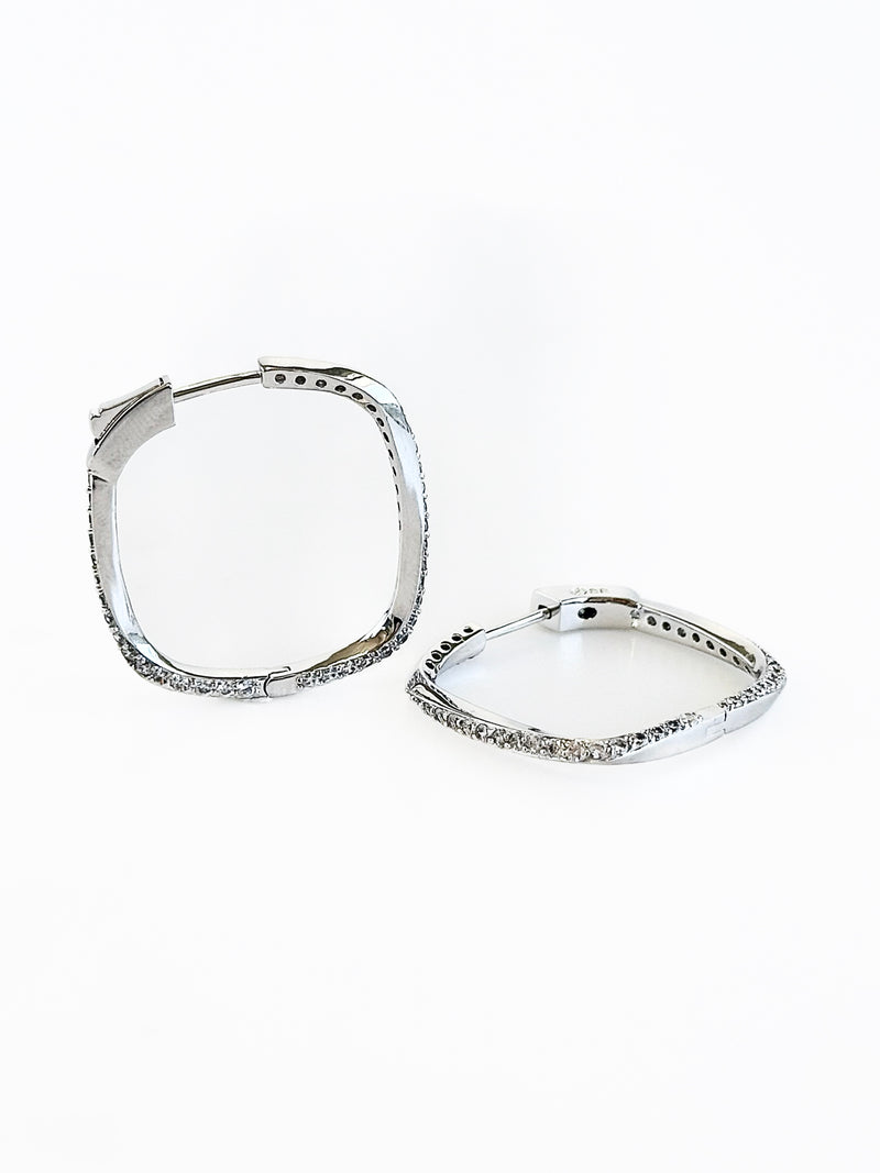 CZ Square Hoops Earring-230 Jewelry-NYC-Coastal Bloom Boutique, find the trendiest versions of the popular styles and looks Located in Indialantic, FL