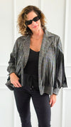 Aurora Luxe Fringe Italian Jacket-160 Jackets-TATTOO Z-Coastal Bloom Boutique, find the trendiest versions of the popular styles and looks Located in Indialantic, FL