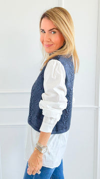 Moonlit Layer Cable Sweater-140 Sweaters-Fate Inc-Coastal Bloom Boutique, find the trendiest versions of the popular styles and looks Located in Indialantic, FL