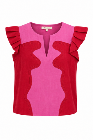 Contrast Flutter Sleeve Top