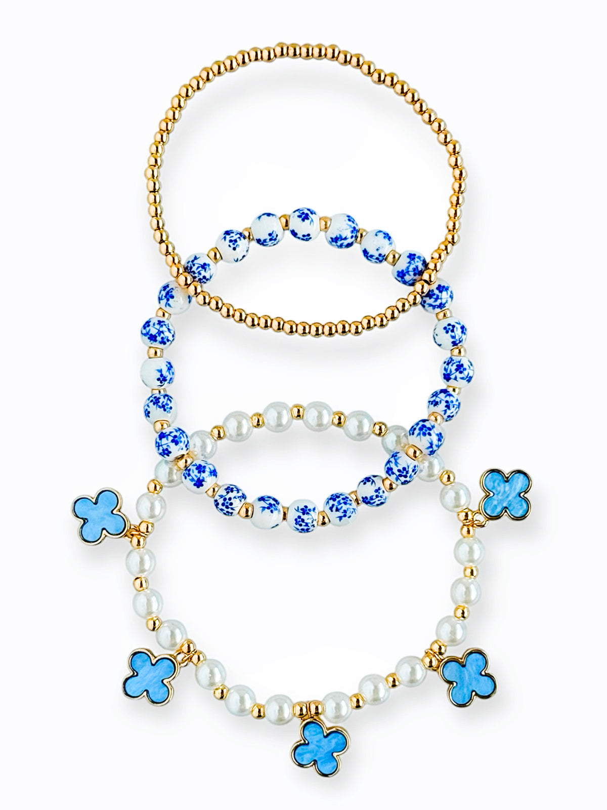 Azure Charm Layered Bracelets-230 Jewelry-H&D-Coastal Bloom Boutique, find the trendiest versions of the popular styles and looks Located in Indialantic, FL