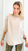 Break Free Italian Sweater Top - Heather Beige-140 Sweaters-Italianissimo-Coastal Bloom Boutique, find the trendiest versions of the popular styles and looks Located in Indialantic, FL
