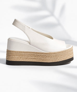 Agnesa Leather Espadrille Sandal - White