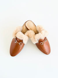 Luxe Escape Fur-Lined Mules - Brown-250 Shoes-Darling-Coastal Bloom Boutique, find the trendiest versions of the popular styles and looks Located in Indialantic, FL