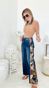 Wild Jungle Embroidered Jeans-190 Denim-AV Denim - Driftwood-Coastal Bloom Boutique, find the trendiest versions of the popular styles and looks Located in Indialantic, FL