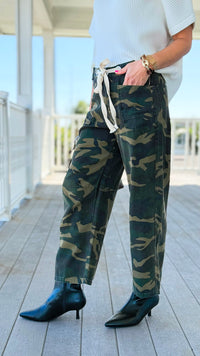 Playful Dot Explorer Wide Leg Pants - Camo