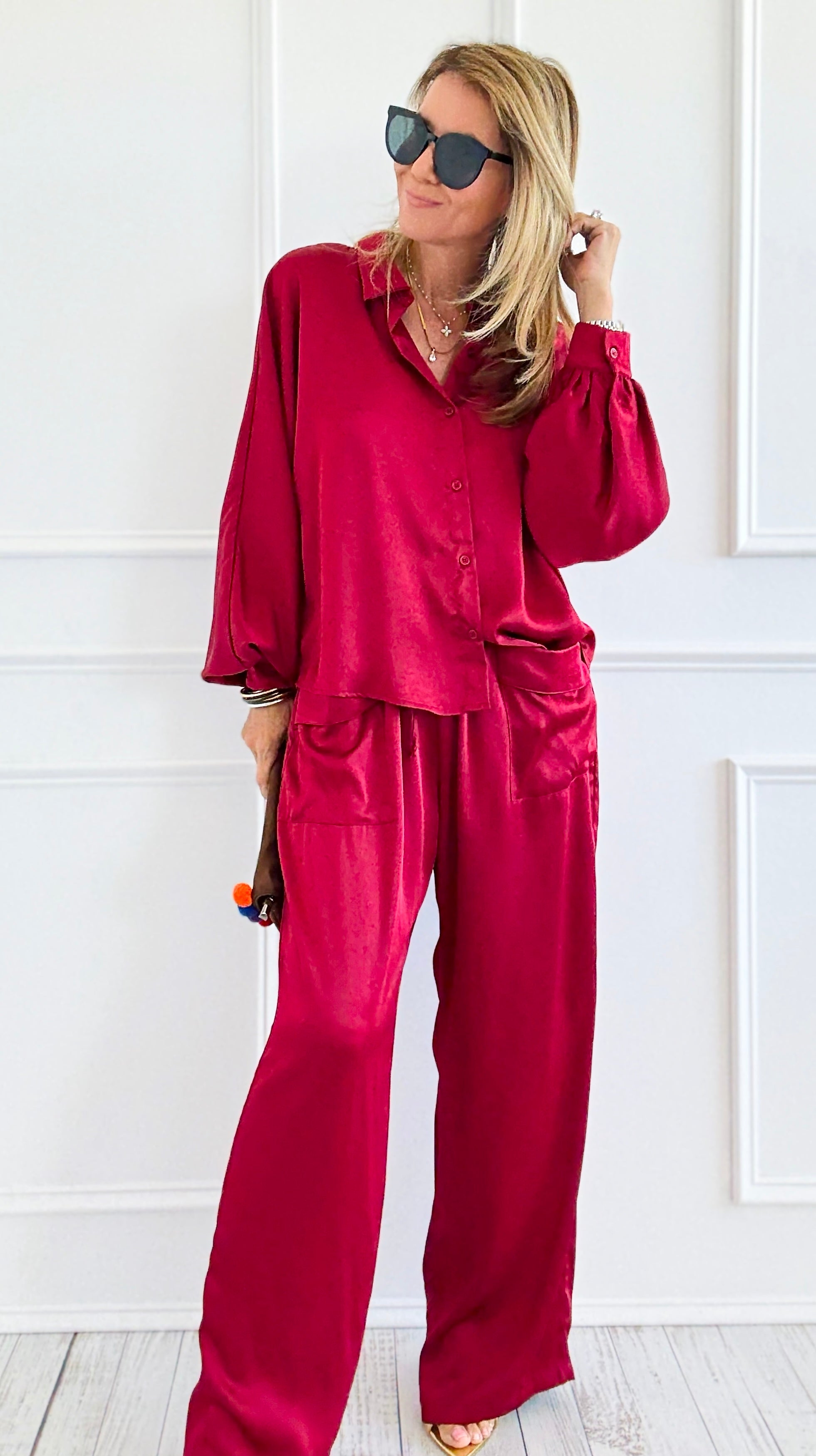 Slow Mornings Set - Burgundy-210 Loungewear/Sets-Jodifl-Coastal Bloom Boutique, find the trendiest versions of the popular styles and looks Located in Indialantic, FL