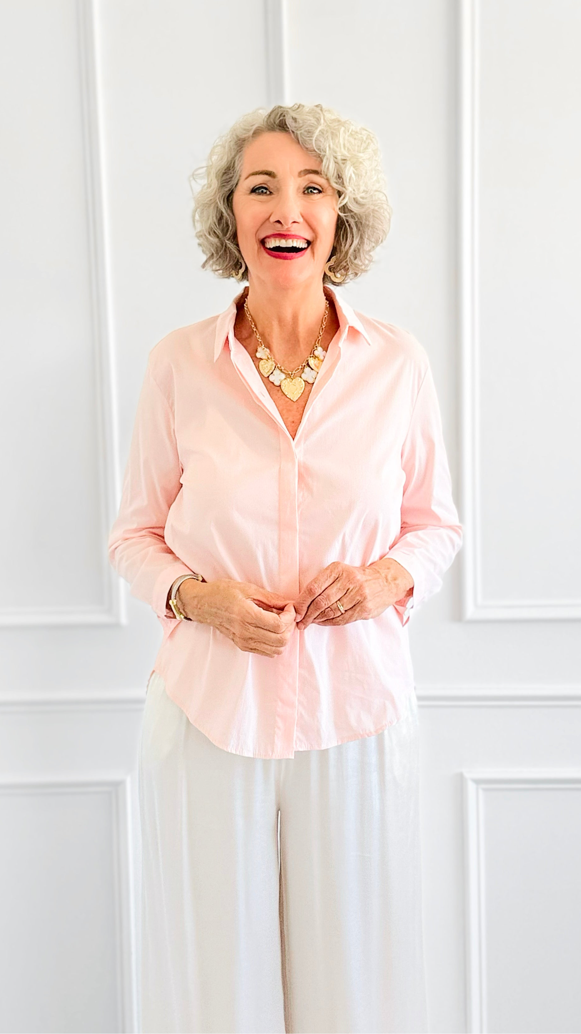 Under Pressure Italian Blouse- Light Pink-130 Long sleeve top-Italianissimo/ JOY & LOVE-Coastal Bloom Boutique, find the trendiest versions of the popular styles and looks Located in Indialantic, FL