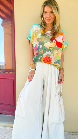 Moon Big Pocket Italian Pants - Creme