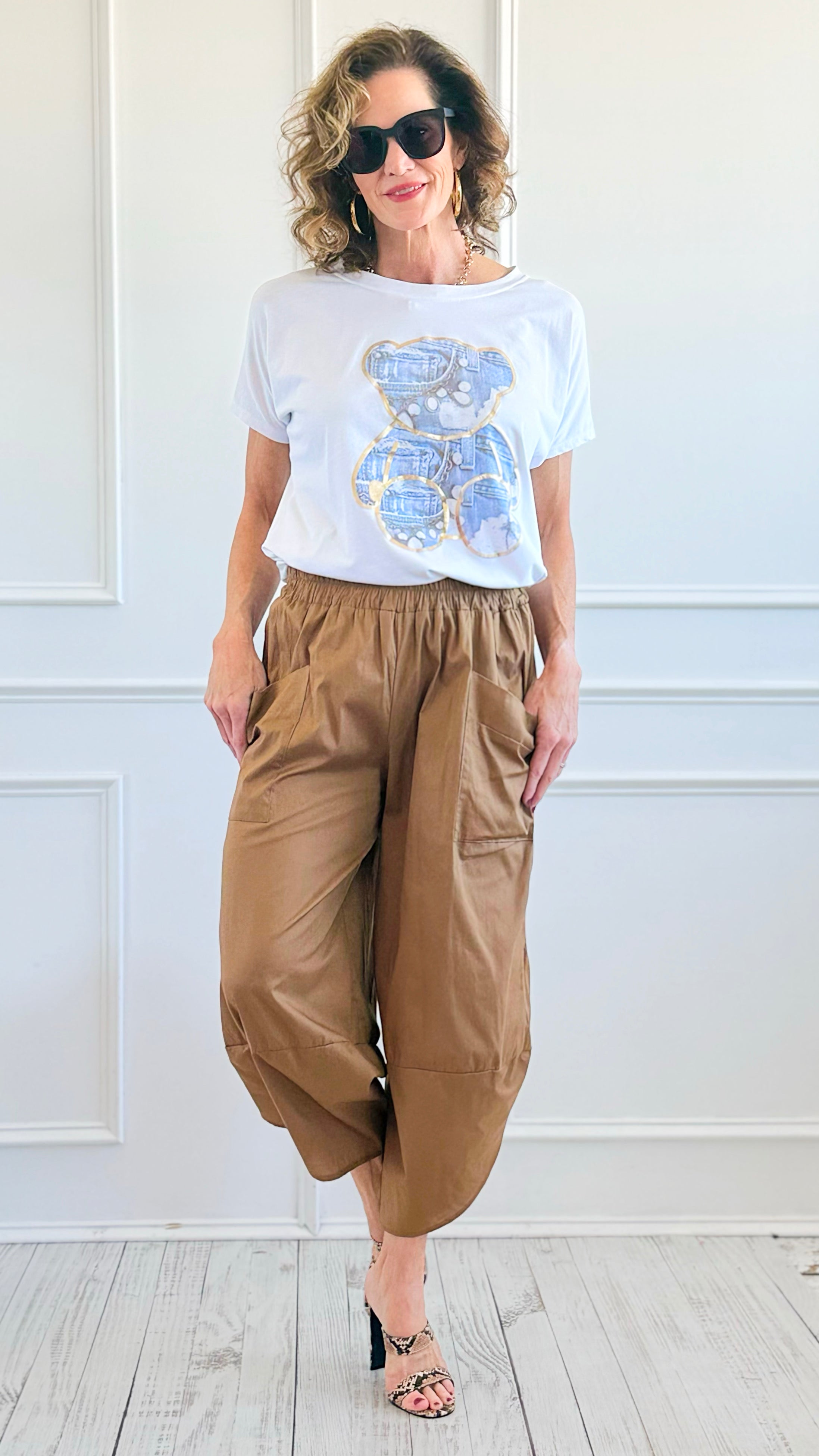 Relax & Go Italian Barrel Pant- Camel-100 Pants-VANESSA-Coastal Bloom Boutique, find the trendiest versions of the popular styles and looks Located in Indialantic, FL