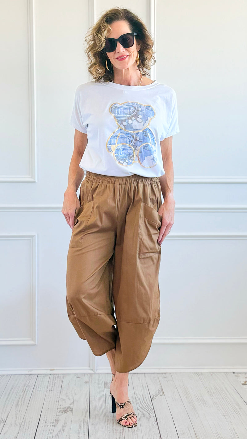 Relax & Go Italian Barrel Pant- Camel-100 Pants-VANESSA-Coastal Bloom Boutique, find the trendiest versions of the popular styles and looks Located in Indialantic, FL