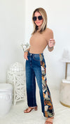 Wild Jungle Embroidered Jeans-190 Denim-AV Denim - Driftwood-Coastal Bloom Boutique, find the trendiest versions of the popular styles and looks Located in Indialantic, FL