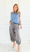 Cancel Plans Cuffed Pants- Cement-170 Bottoms-ODDI-Coastal Bloom Boutique, find the trendiest versions of the popular styles and looks Located in Indialantic, FL