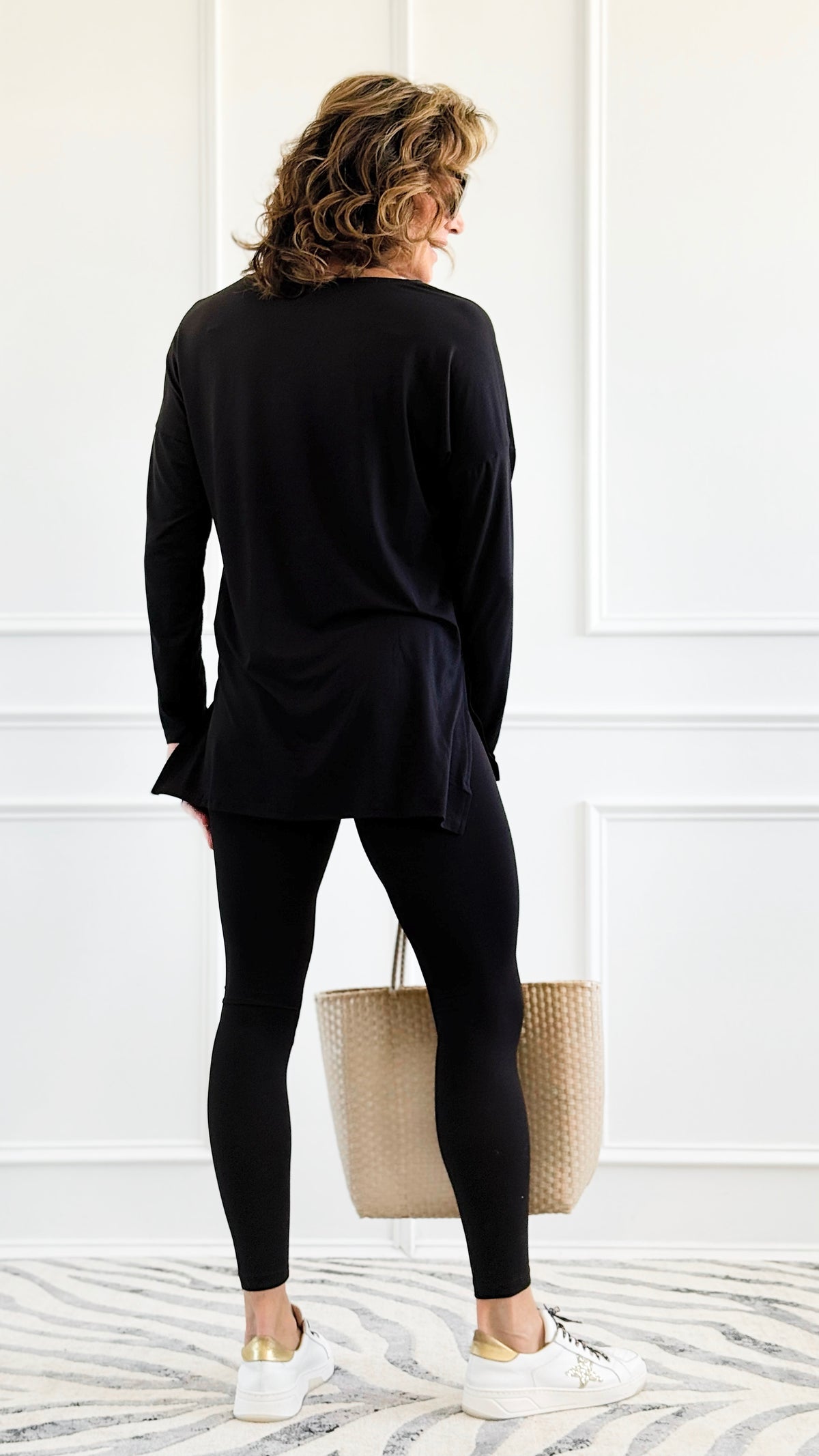 Brushed Microfiber Loungewear Set - Black-210 Loungewear/Sets-Zenana-Coastal Bloom Boutique, find the trendiest versions of the popular styles and looks Located in Indialantic, FL