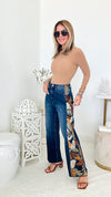 Wild Jungle Embroidered Jeans-190 Denim-AV Denim - Driftwood-Coastal Bloom Boutique, find the trendiest versions of the popular styles and looks Located in Indialantic, FL