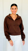 Mist Over Capri Sweatshirt - Brown-130 Long Sleeve Tops-Zenana-Coastal Bloom Boutique, find the trendiest versions of the popular styles and looks Located in Indialantic, FL