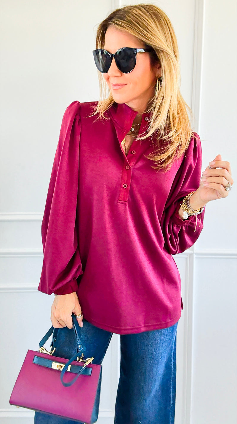 High Drama Balloon Sleeve Top-110 Long Sleeve Tops-JODIFL-Coastal Bloom Boutique, find the trendiest versions of the popular styles and looks Located in Indialantic, FL