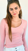 Everyday Essential Long Sleeve - Blush Pink-130 Long sleeve top-Active Basic-Coastal Bloom Boutique, find the trendiest versions of the popular styles and looks Located in Indialantic, FL