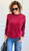 Cuddle Cloud Chenille Sweater-Cabernet-140 Sweaters-Zenana-Coastal Bloom Boutique, find the trendiest versions of the popular styles and looks Located in Indialantic, FL