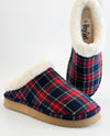 Plaid Sherpa-Lined Slippers - Navy-250 Shoes-Corkys-Coastal Bloom Boutique, find the trendiest versions of the popular styles and looks Located in Indialantic, FL