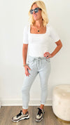 Love Endures Italian Jogger - Light Grey-180 Joggers-Italianissimo-Coastal Bloom Boutique, find the trendiest versions of the popular styles and looks Located in Indialantic, FL