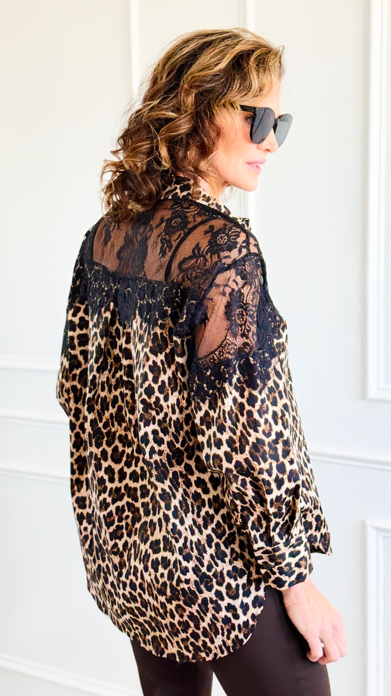 Seductive Instinct Lace Italian Button Top-110 Long Sleeve Tops-TATTOO Z-Coastal Bloom Boutique, find the trendiest versions of the popular styles and looks Located in Indialantic, FL
