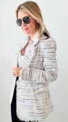 Dreamsicle Tweed Blazer-160 Jackets-Fate By LFD-Coastal Bloom Boutique, find the trendiest versions of the popular styles and looks Located in Indialantic, FL