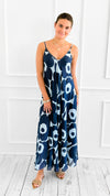 Power Petal Sleeveless Italian Long Dress- Navy-170 Bottoms-Italianissimo-Coastal Bloom Boutique, find the trendiest versions of the popular styles and looks Located in Indialantic, FL