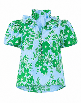 Garden Ruffle Neck Top