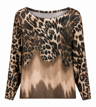 Leopard Plume Italian St Tropez Knit