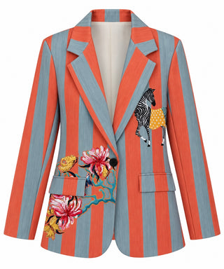 Zebra in Bloom Italian Blazer