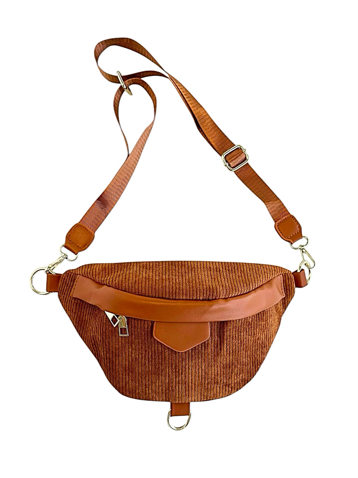 Luxe Corduroy Crossbody Bag-240 Bags-Zenana-Coastal Bloom Boutique, find the trendiest versions of the popular styles and looks Located in Indialantic, FL