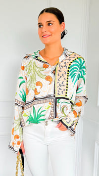 Tropical Vibes Italian Blouse-110 Long Sleeve Tops-SORPRESA-Coastal Bloom Boutique, find the trendiest versions of the popular styles and looks Located in Indialantic, FL