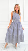 Sailaway Stripe Tiered Midi Dress-200 Dresses/Jumpsuits/Rompers-she+sky-Coastal Bloom Boutique, find the trendiest versions of the popular styles and looks Located in Indialantic, FL