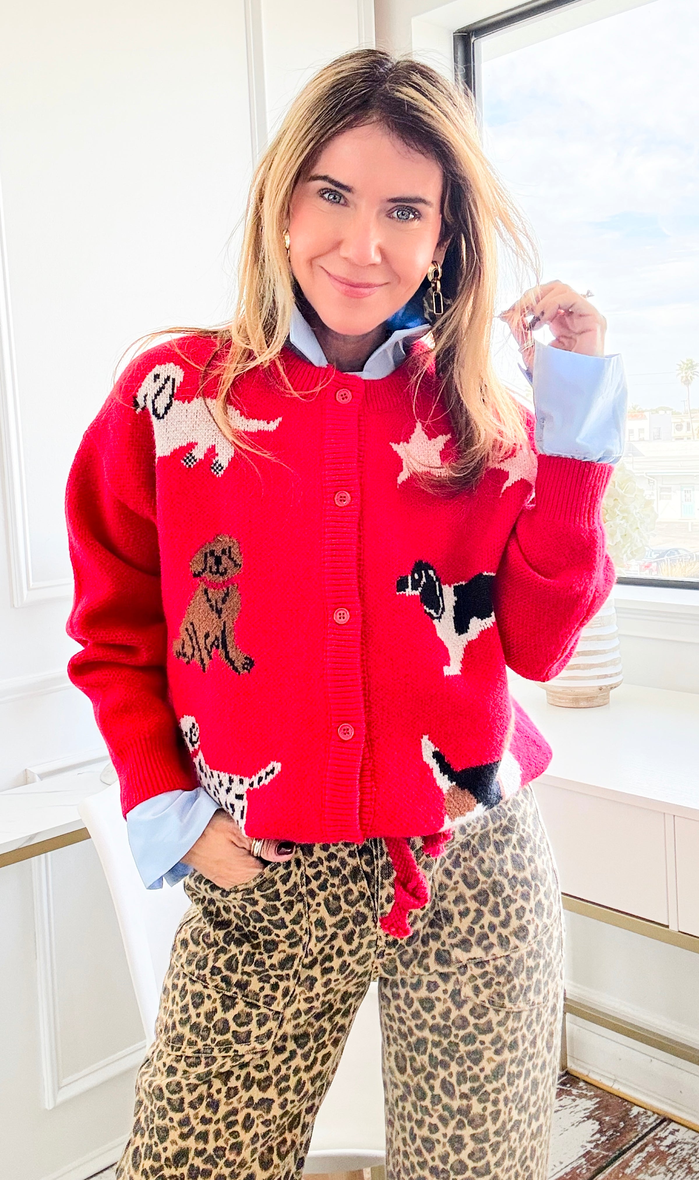 Puppy Love Knit Cardigan Sweater