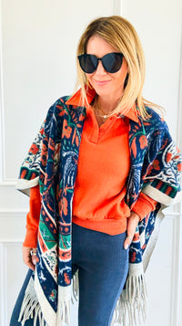 Bohemian Tapestry of Elegance Wrap-150 Cardigans/Layers-Original USA-Coastal Bloom Boutique, find the trendiest versions of the popular styles and looks Located in Indialantic, FL