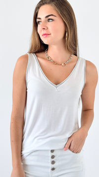 Sparkle Edge Tank Top-100 Sleeveless Tops-VENTI6 OUTLET-Coastal Bloom Boutique, find the trendiest versions of the popular styles and looks Located in Indialantic, FL