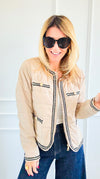 Braided Bliss Jacket-Beige-160 Jackets-V SKY-Coastal Bloom Boutique, find the trendiest versions of the popular styles and looks Located in Indialantic, FL