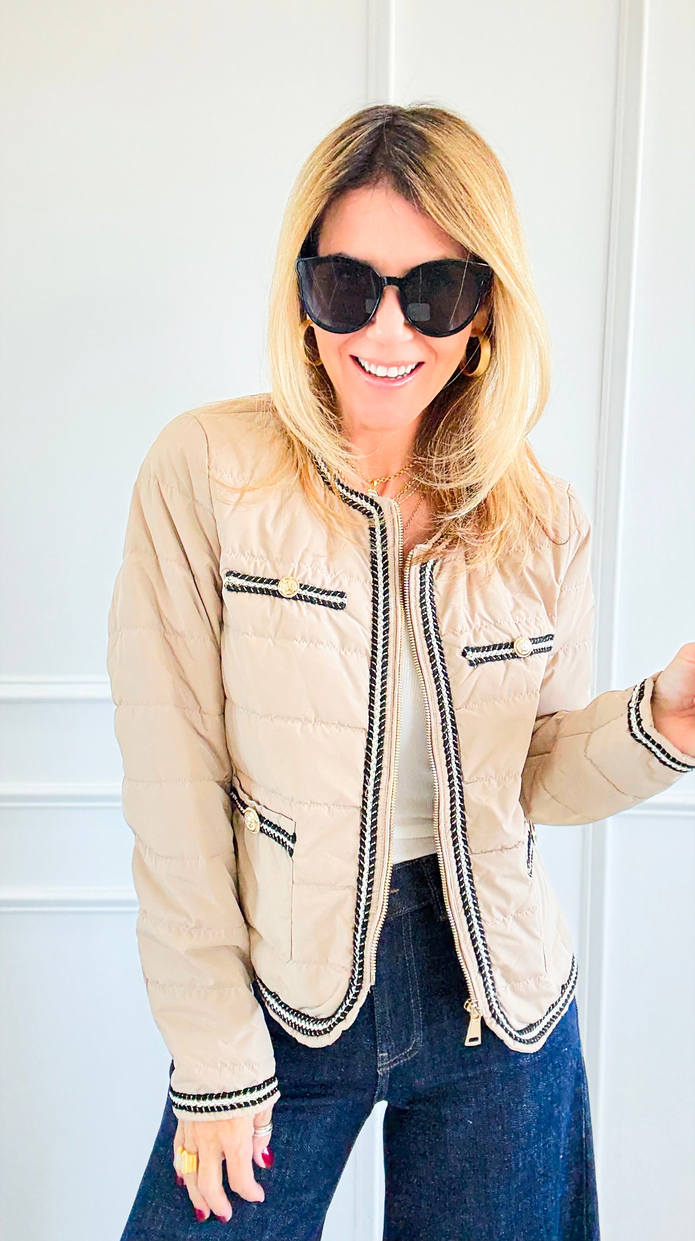 Braided Bliss Jacket-Beige-160 Jackets-V SKY-Coastal Bloom Boutique, find the trendiest versions of the popular styles and looks Located in Indialantic, FL